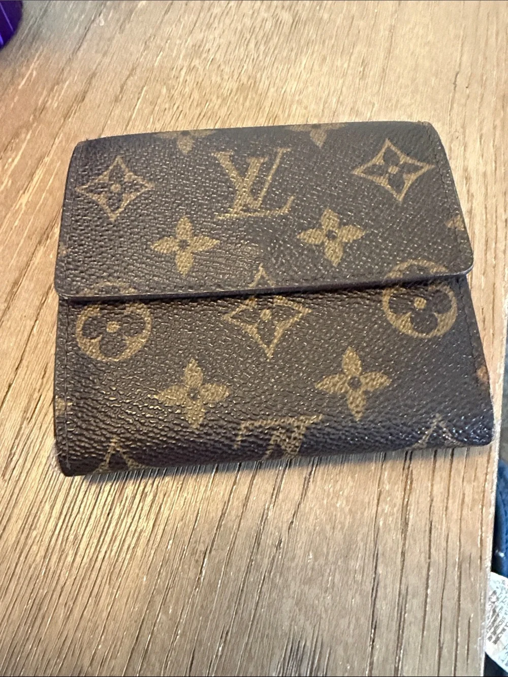 Louis Vuitton Monogram Canvas Compact Card Holder in Brown and Gold